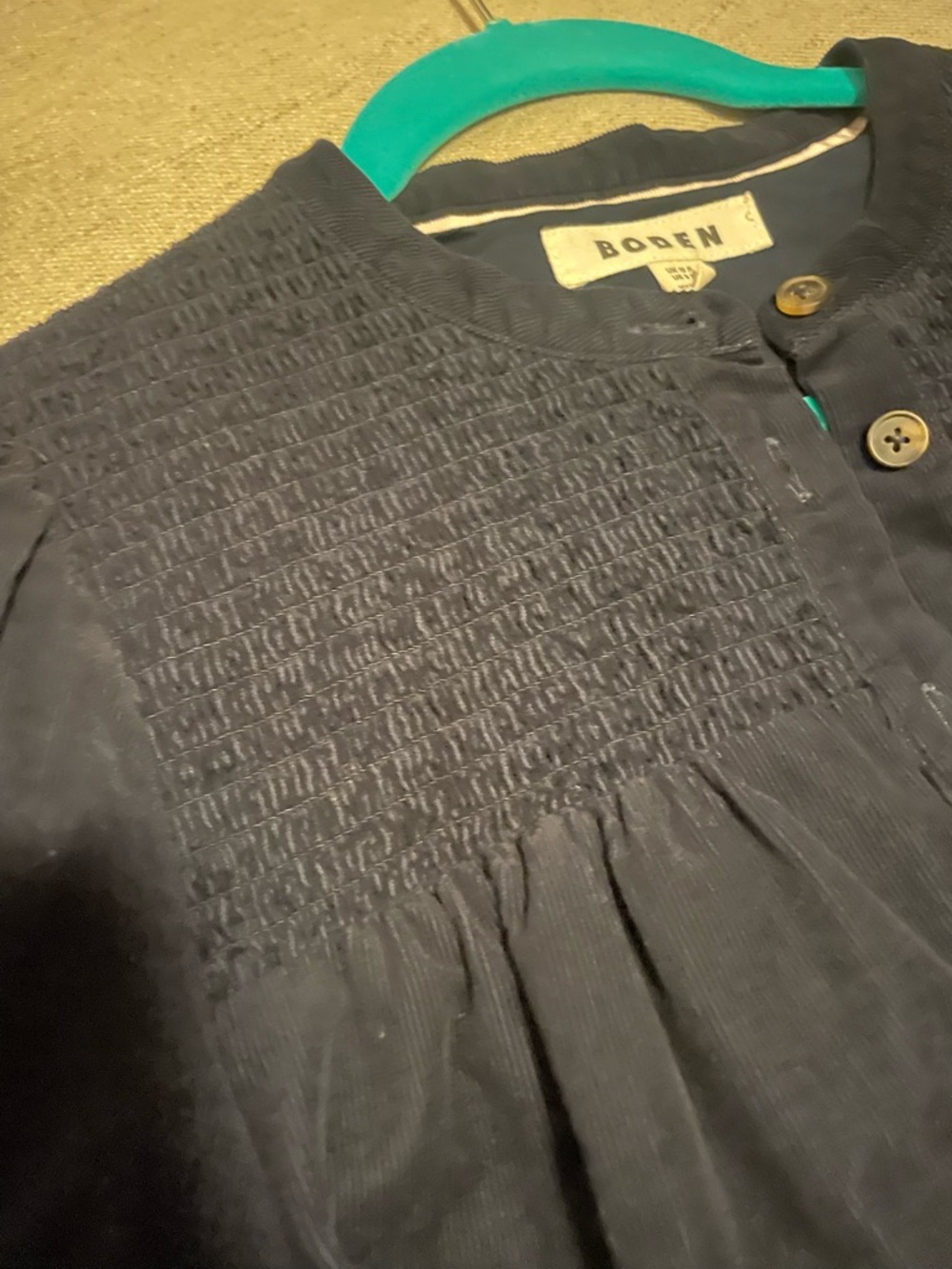 Boden | Blue Corduroy Tiered Dress | 8p - Picture 7 of 11